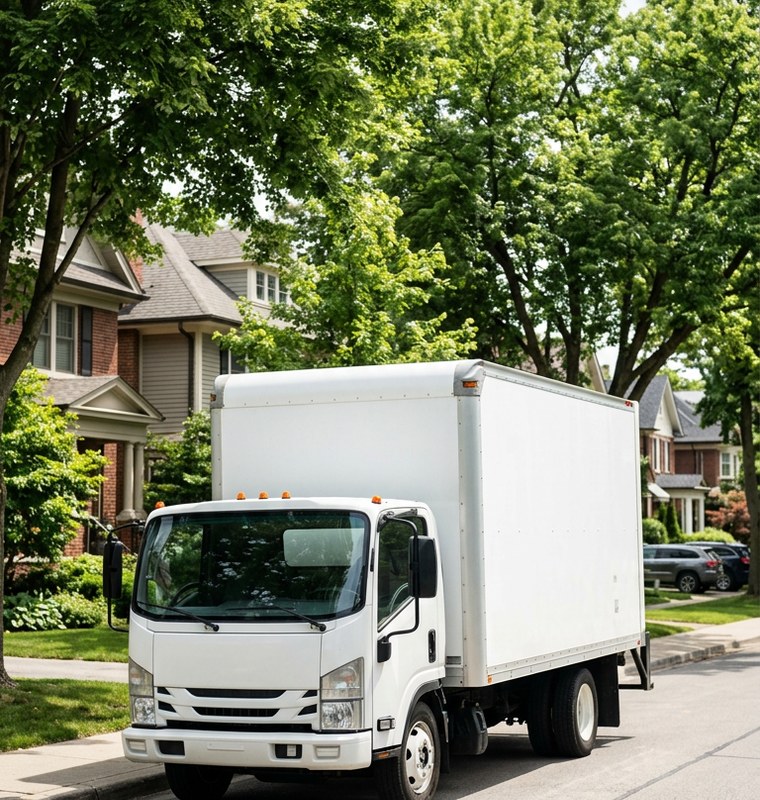 Long Distance Movers mover carrying packed boxes on a Ocala home move